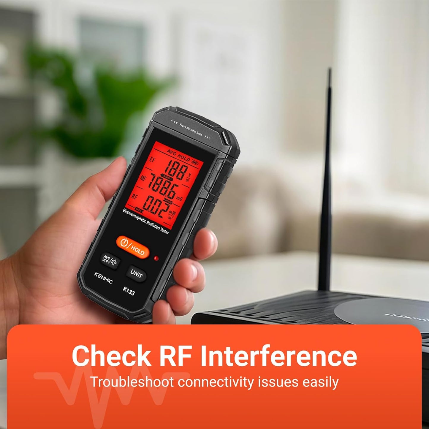 EMF Meter, EMF Detector 3-in-1 Portable Electromagnetic Field Radiation Detector for EF, RF, MF, WiFi Signal, Suitable for Home, Office EMF Inspections and Ghost Hunting