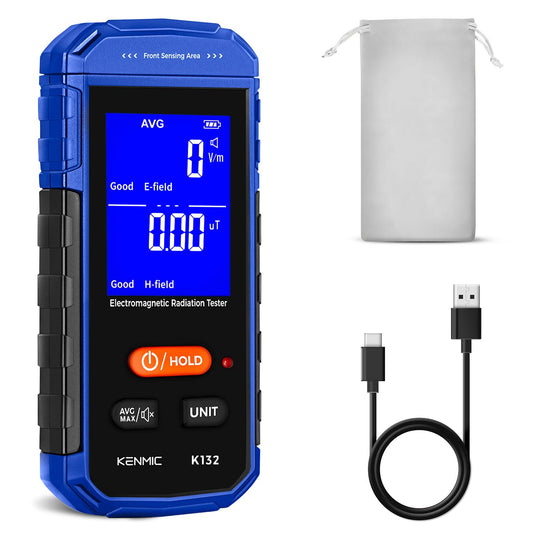 Rechargeable EMF Meter, Handheld Electromagnetic Field Detector with Digital LCD, Suitable for Home and Outdoors EMF Inspections, and Ghost Hunting - Blue